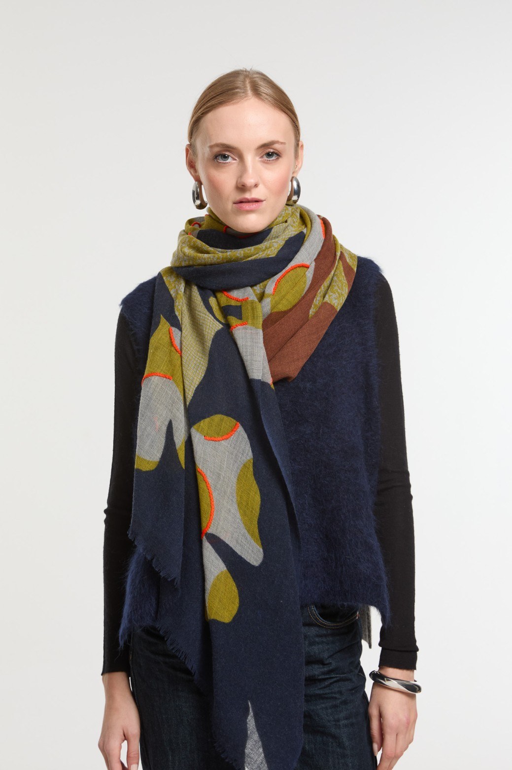 Foulard eternel marine roux
