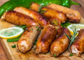 Cooked sausages in close up view 2901854